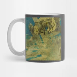 Golden-blue abstract landscape Mug